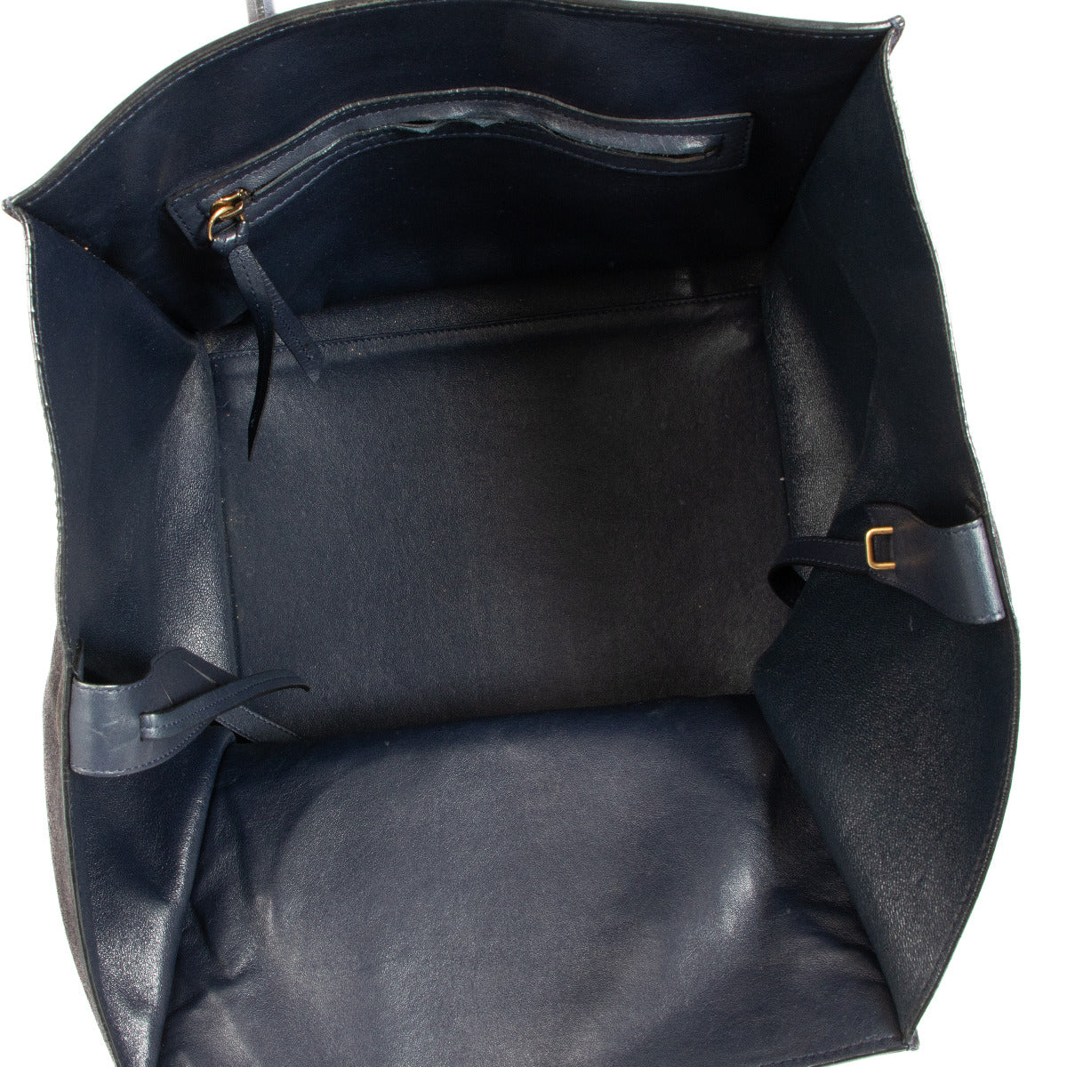 Céline Navy Blue Suede Phantom Luggage Tote