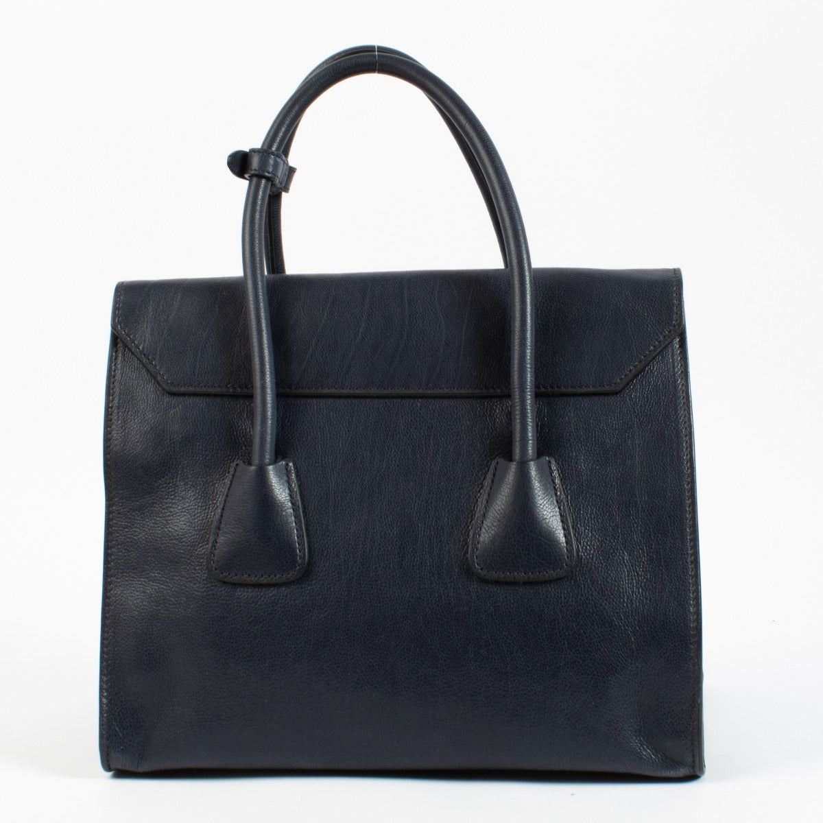 Prada Blue Glace Calf Tote Bag