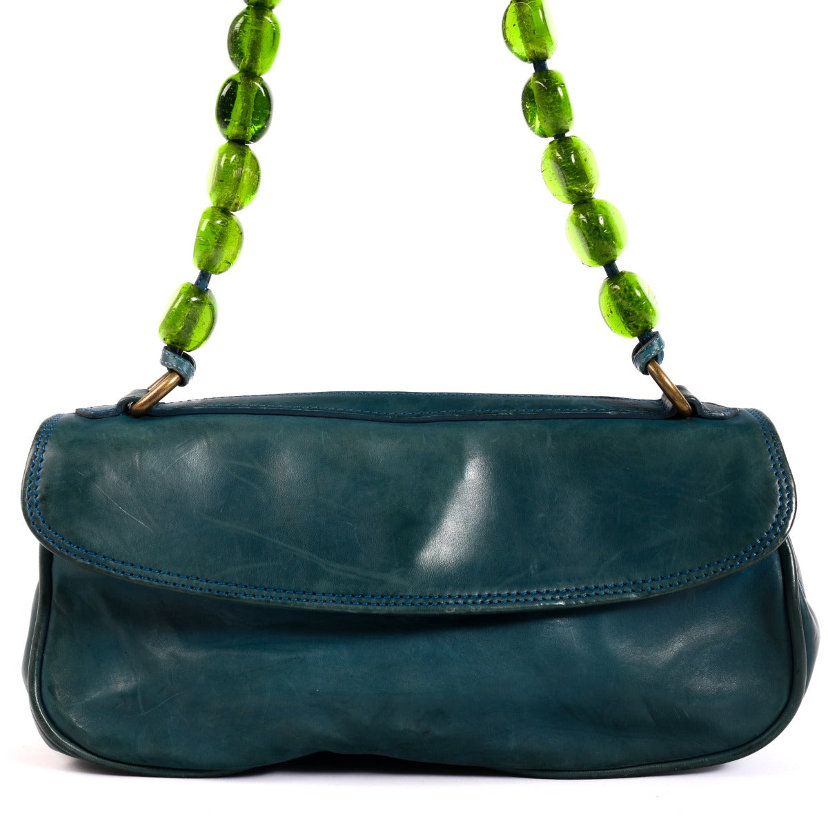Shop an authentic preloved Dries Van Noten Blue Teal Beaded Strap Mini Shoulder Bag on Labellov.com