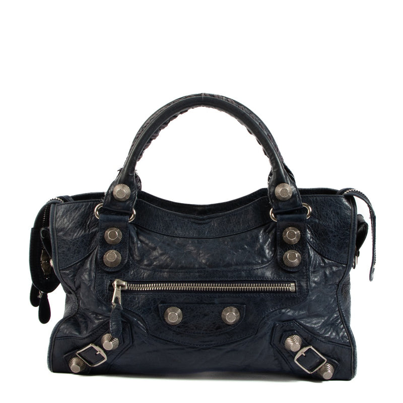 Balenciaga Blue Leather City Bag