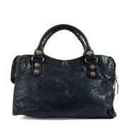 Shop an authentic preloved Balenciaga Blue Leather City Bag on Labellov.com