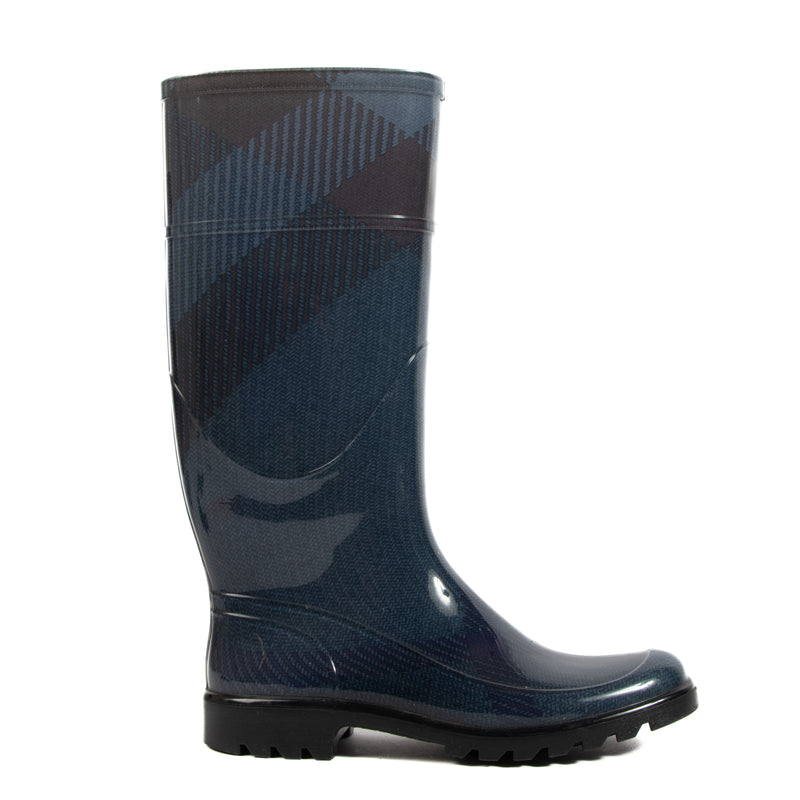 Shop authentic preloved Burberry Blue Check Rain Boots - Size 36 on Labellov.com