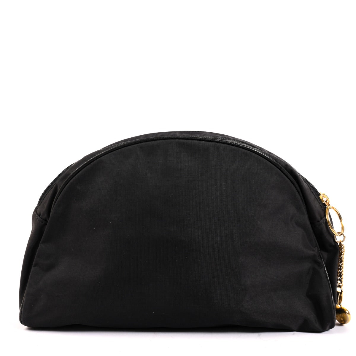 Moschino Vintage Black Nylon Lettering Logo Cosmetic Pouch