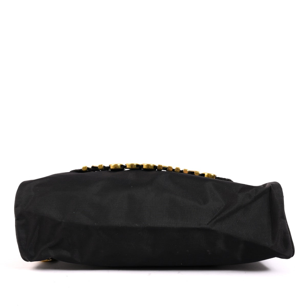 Moschino Vintage Black Nylon Lettering Logo Cosmetic Pouch