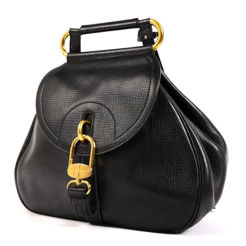 Delvaux Black Grained Leather Cerceau Bag
