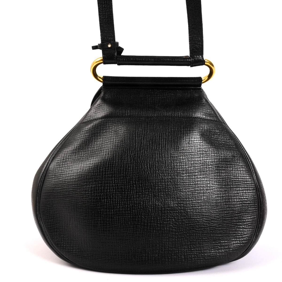 Sac Delvaux Cerceau en cuir grainé noir