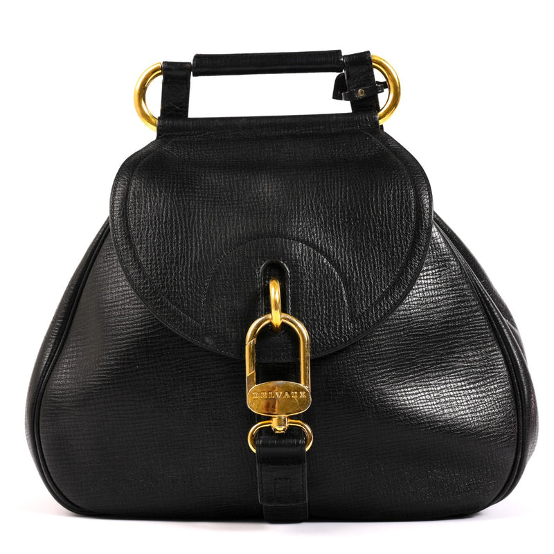 Delvaux Black Grained Leather Cerceau Bag