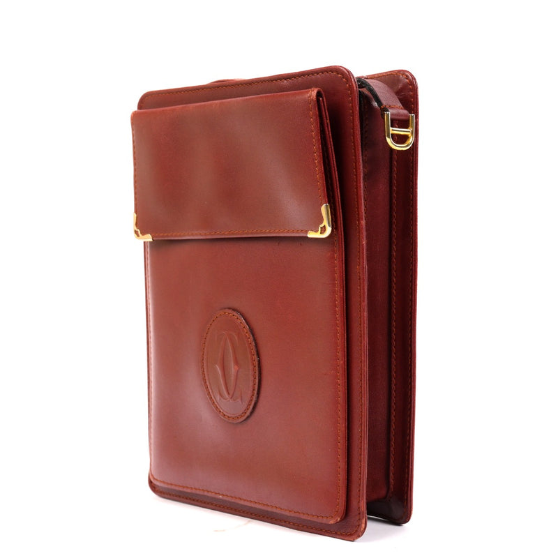 Cartier Burgundy Leather Clutch