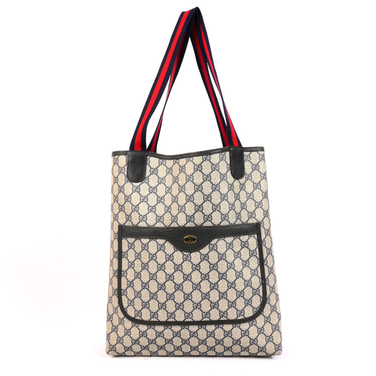 Gucci Vintage Blue GG Supreme Canvas Tote Bag