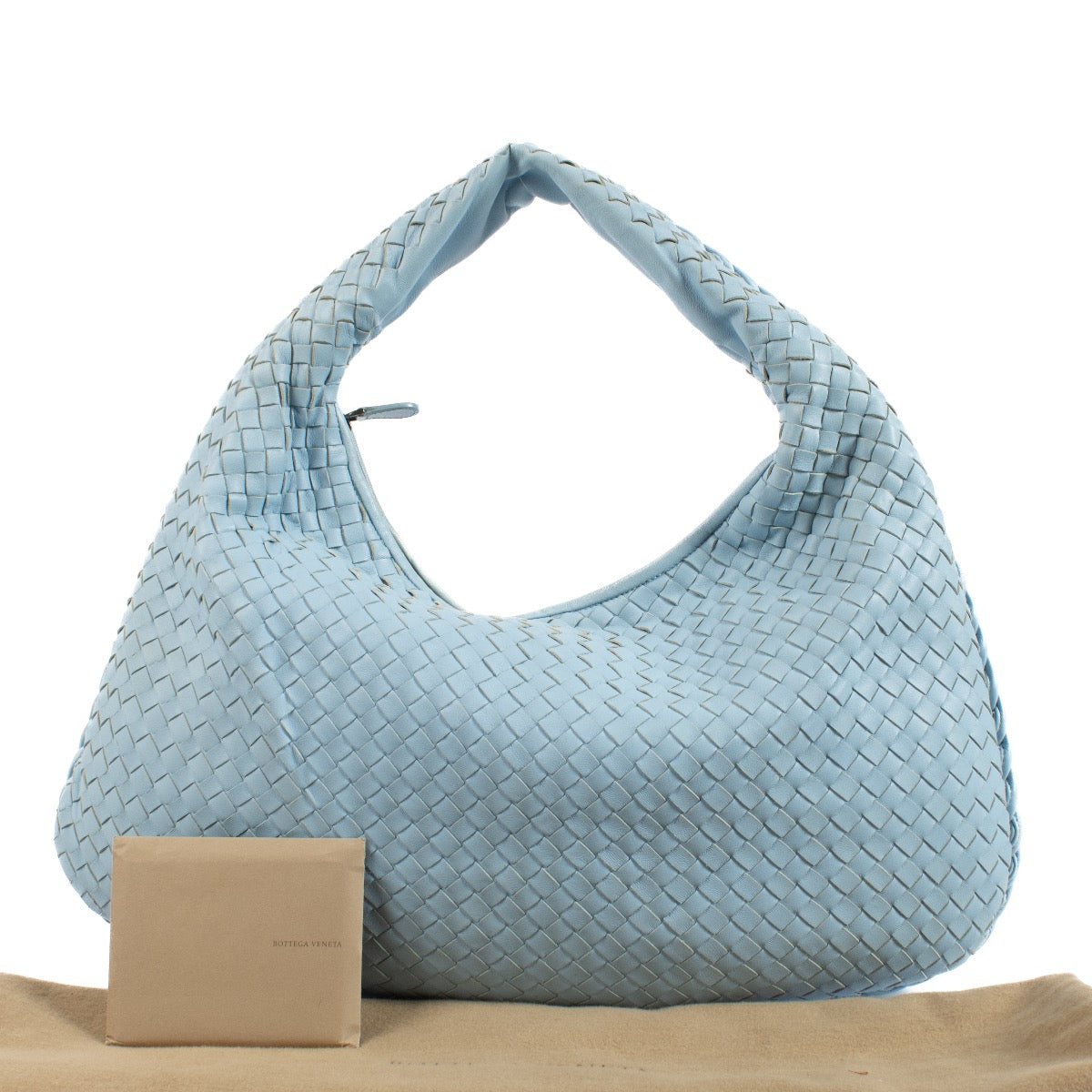Sac hobo Bottega Veneta Intrecciato bleu clair