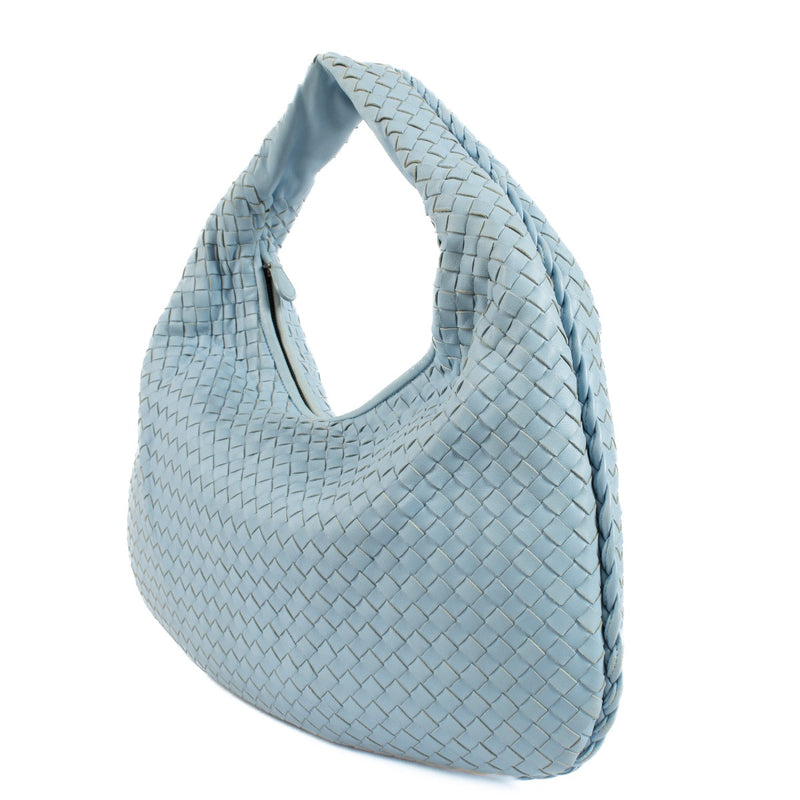 Bottega Veneta Lichtblauwe Intrecciato Hobo Tas