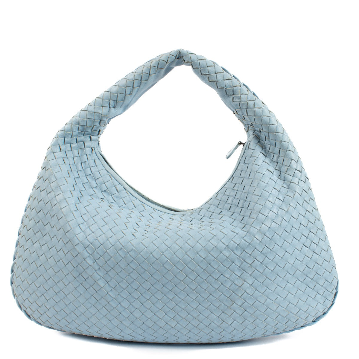 Sac hobo Bottega Veneta Intrecciato bleu clair