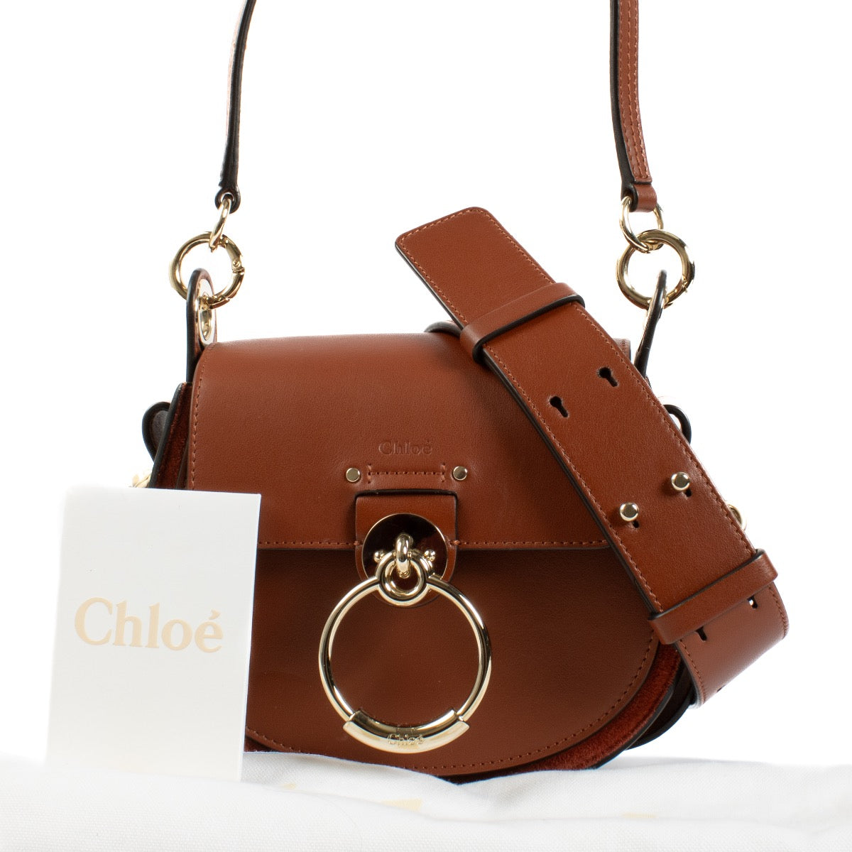 Authentic second hand Chloé Sepia Brown Small Tess Bag on Labellov.com