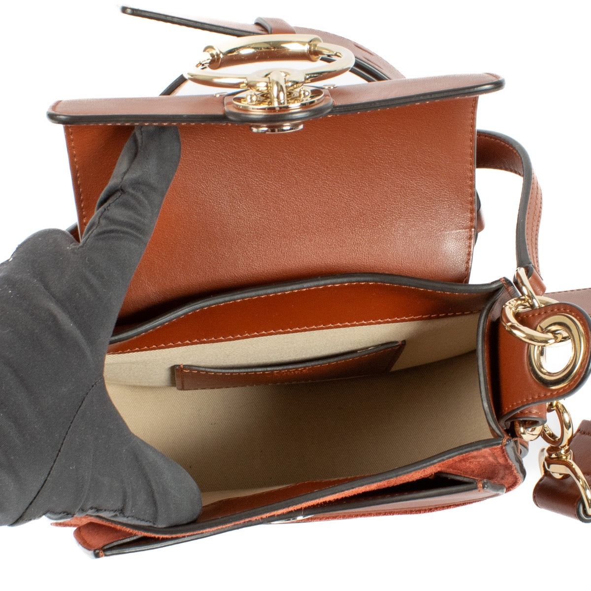 Authentic second hand Chloé Sepia Brown Small Tess Bag on Labellov.com