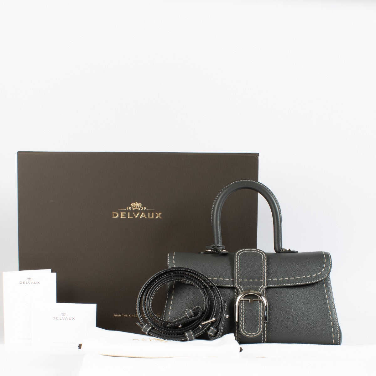 Shop 100% authentic second hand Delvaux Smoke Rodeo Calf Brillant East West Mini on Labellov.com