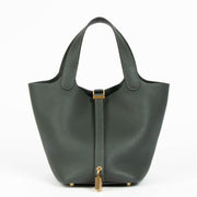 Shop this 100% authentic Hermès Picotin Lock 18 Vert Foncé Clemence GHW at Labellov.com