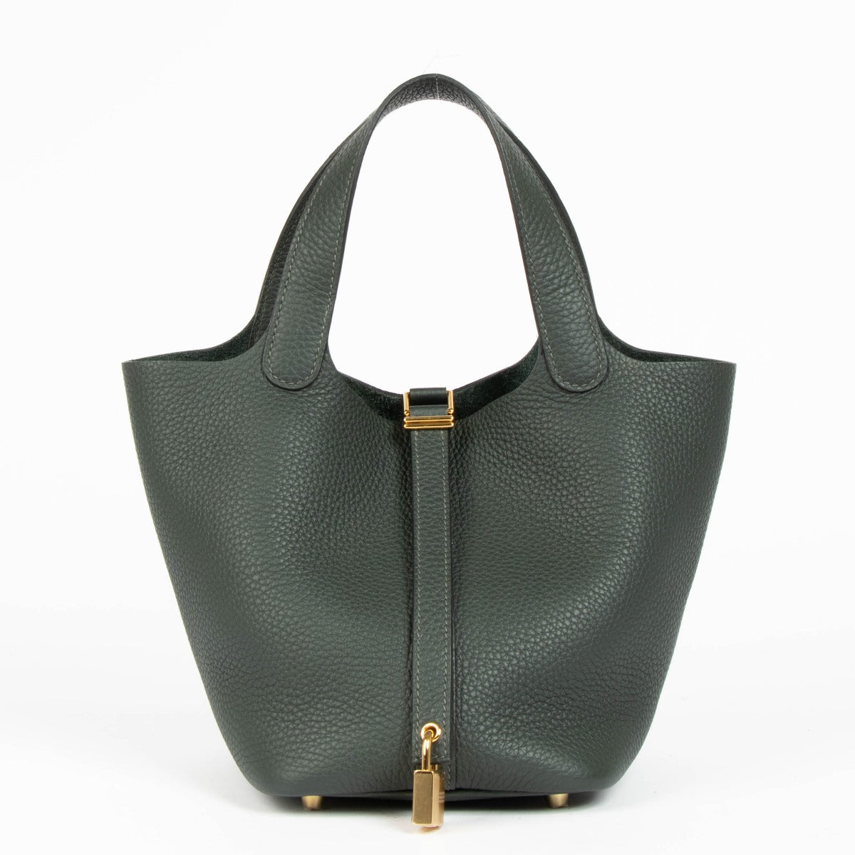 Shop this 100% authentic Hermès Picotin Lock 18 Vert Foncé Clemence GHW at Labellov.com