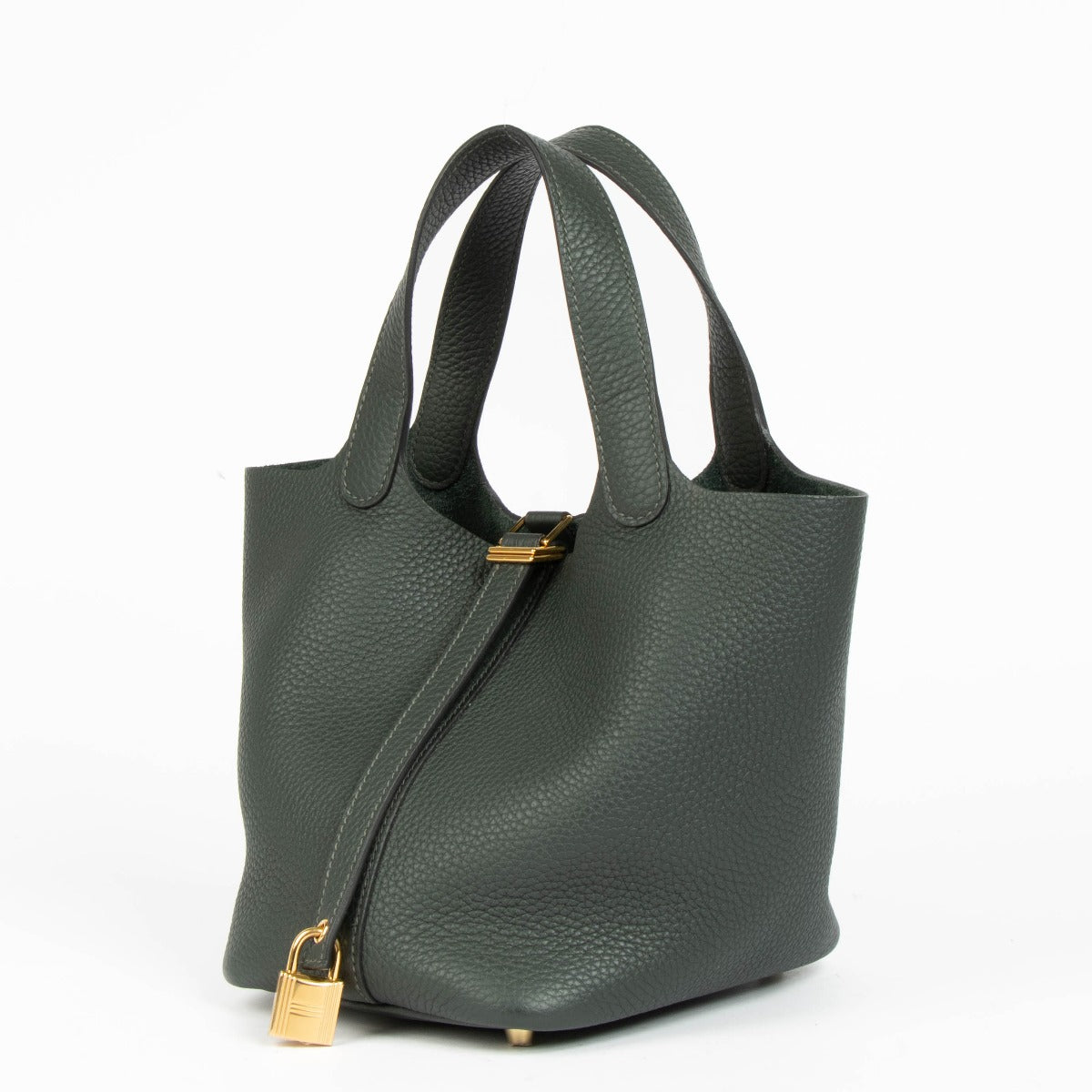 Shop this 100% authentic Hermès Picotin Lock 18 Vert Foncé Clemence GHW at Labellov.com