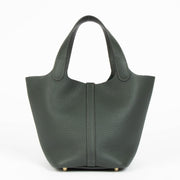 Shop this 100% authentic Hermès Picotin Lock 18 Vert Foncé Clemence GHW at Labellov.com