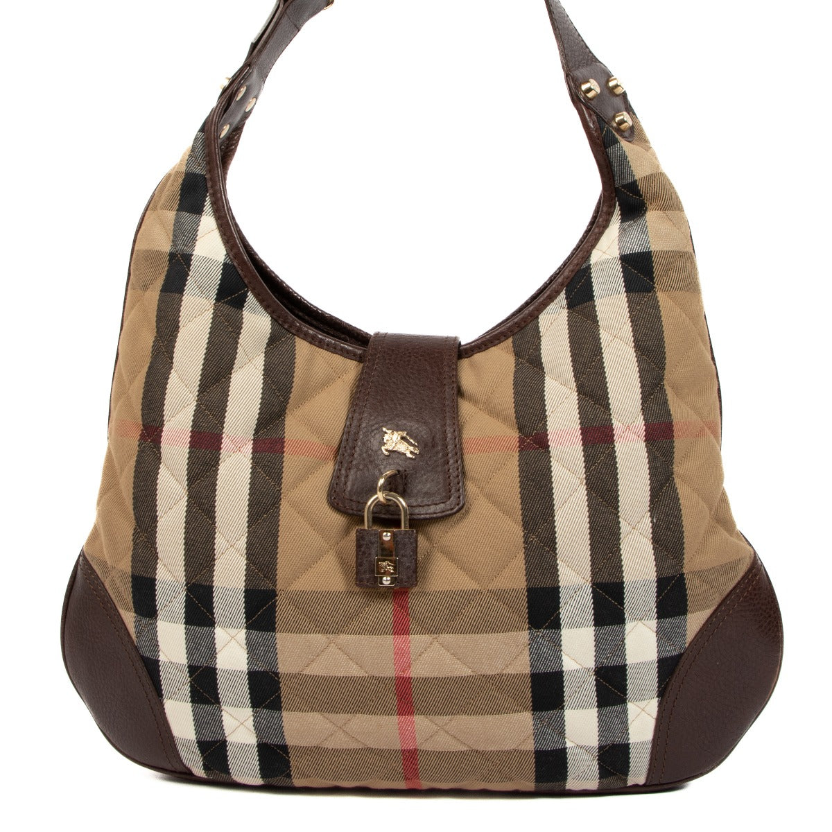 Burberry Brook House Check Hobo Bag