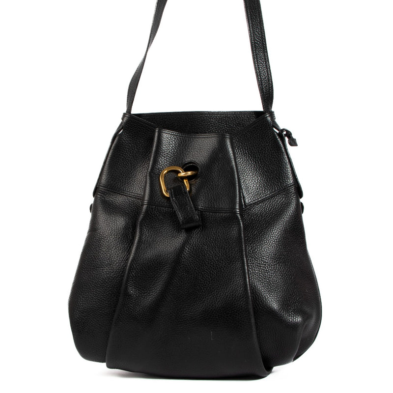 Delvaux Black Leather Faust Shoulder Bag
