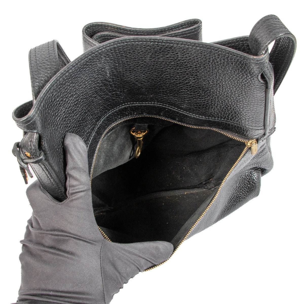 Sac à bandoulière Delvaux Faust en cuir noir