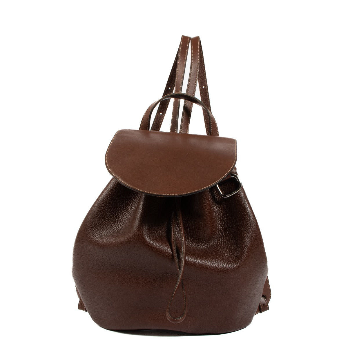 Deux De Delvaux Brown Leather Backpack