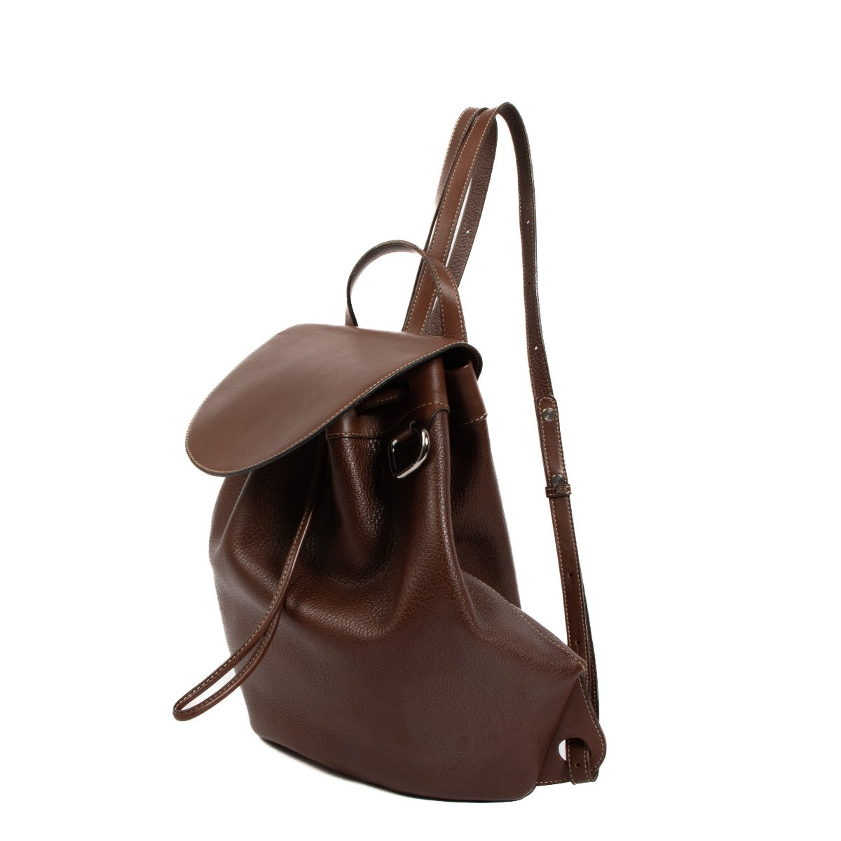 Deux De Delvaux Brown Leather Backpack