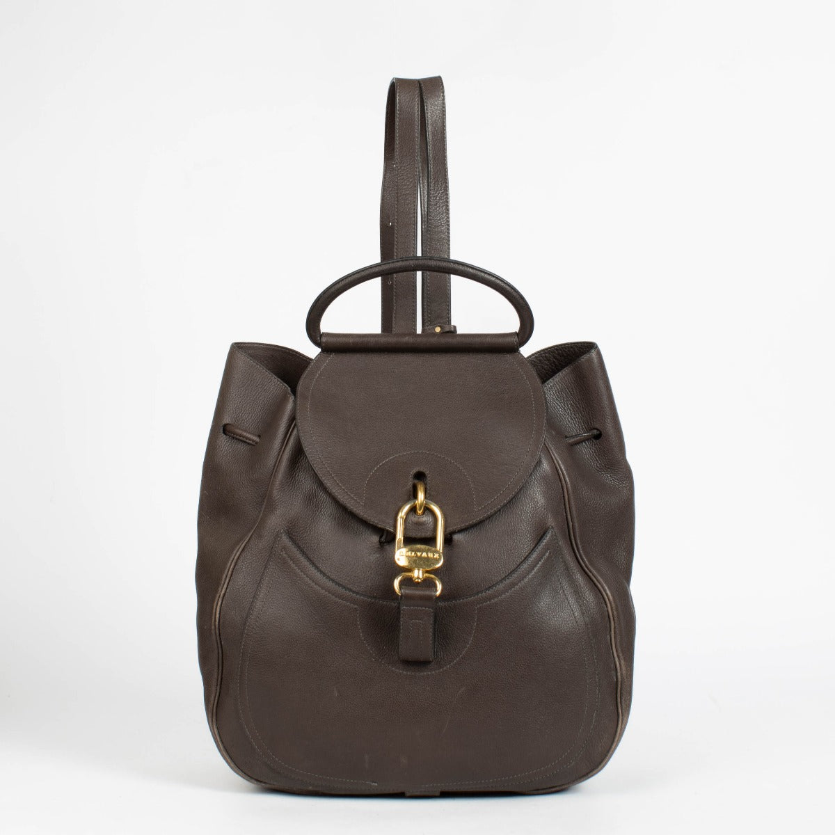Authentic pre-loved Delvaux Dark Brown Leather Lucifer Backpack on Labellov.com