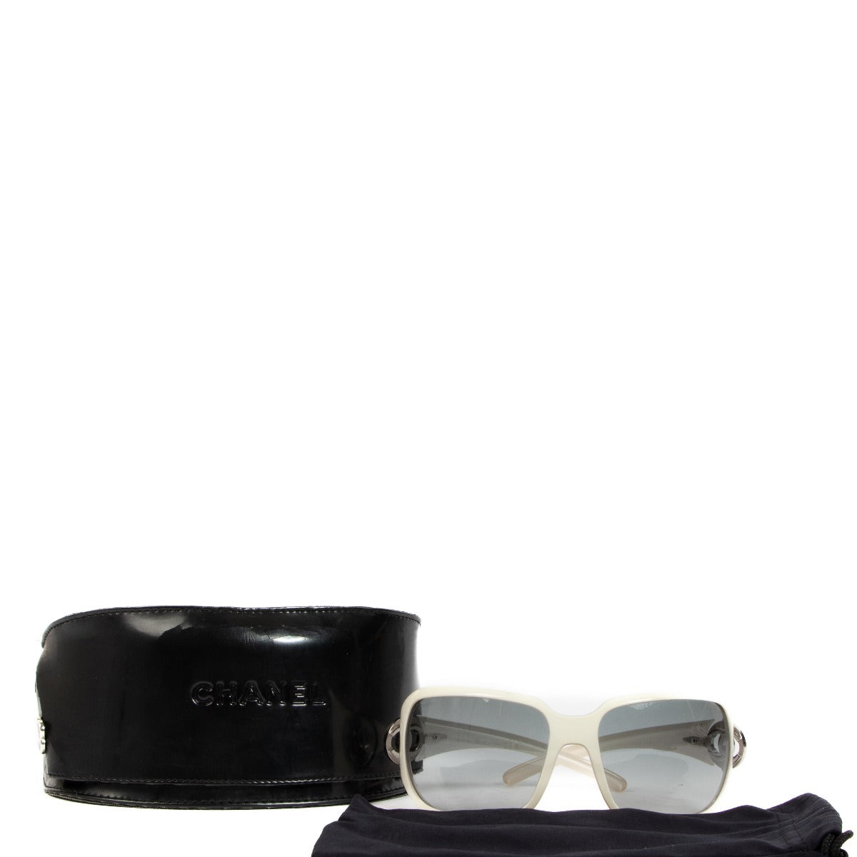 Chanel 6023 White Wrap Around CC Sunglasses