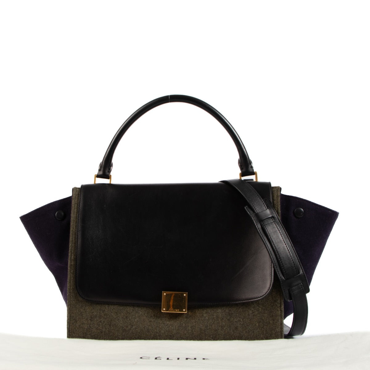Celine Tricolor Felt Medium Trapeze Tote Bag