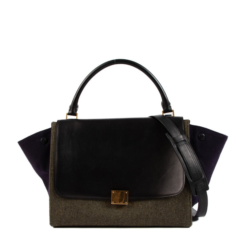 Celine Tricolor Felt Medium Trapeze Tote Bag