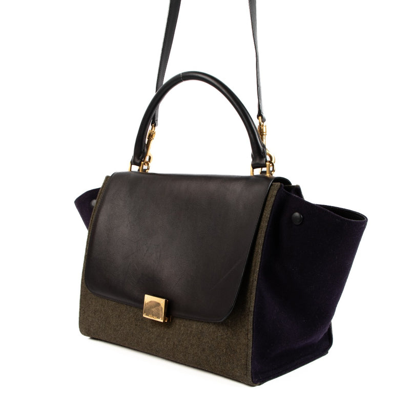 Celine Tricolor Felt Medium Trapeze Tote Bag