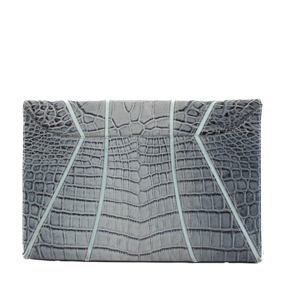 Givenchy Grey Crocodile Embossed Leather Antigona Clutch