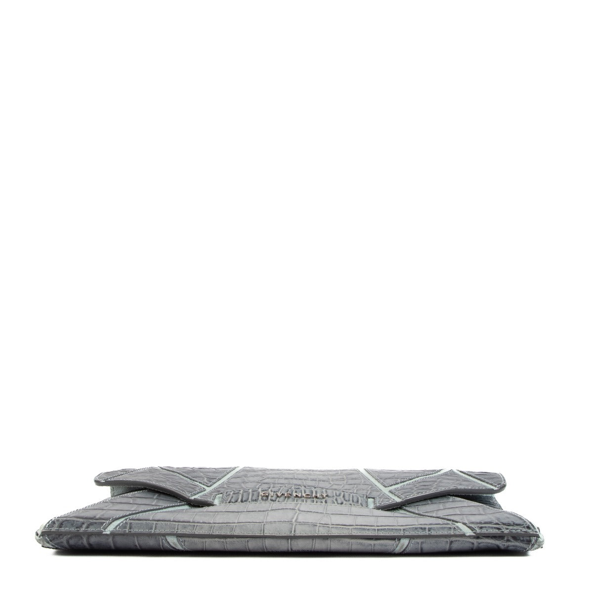 Givenchy Grey Crocodile Embossed Leather Antigona Clutch