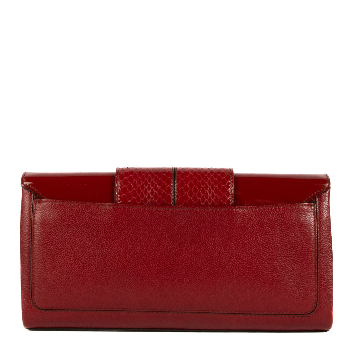 shop 100% authentic second hand Cartier Red Leather And Python Turnlock Clutch on Labellov.com