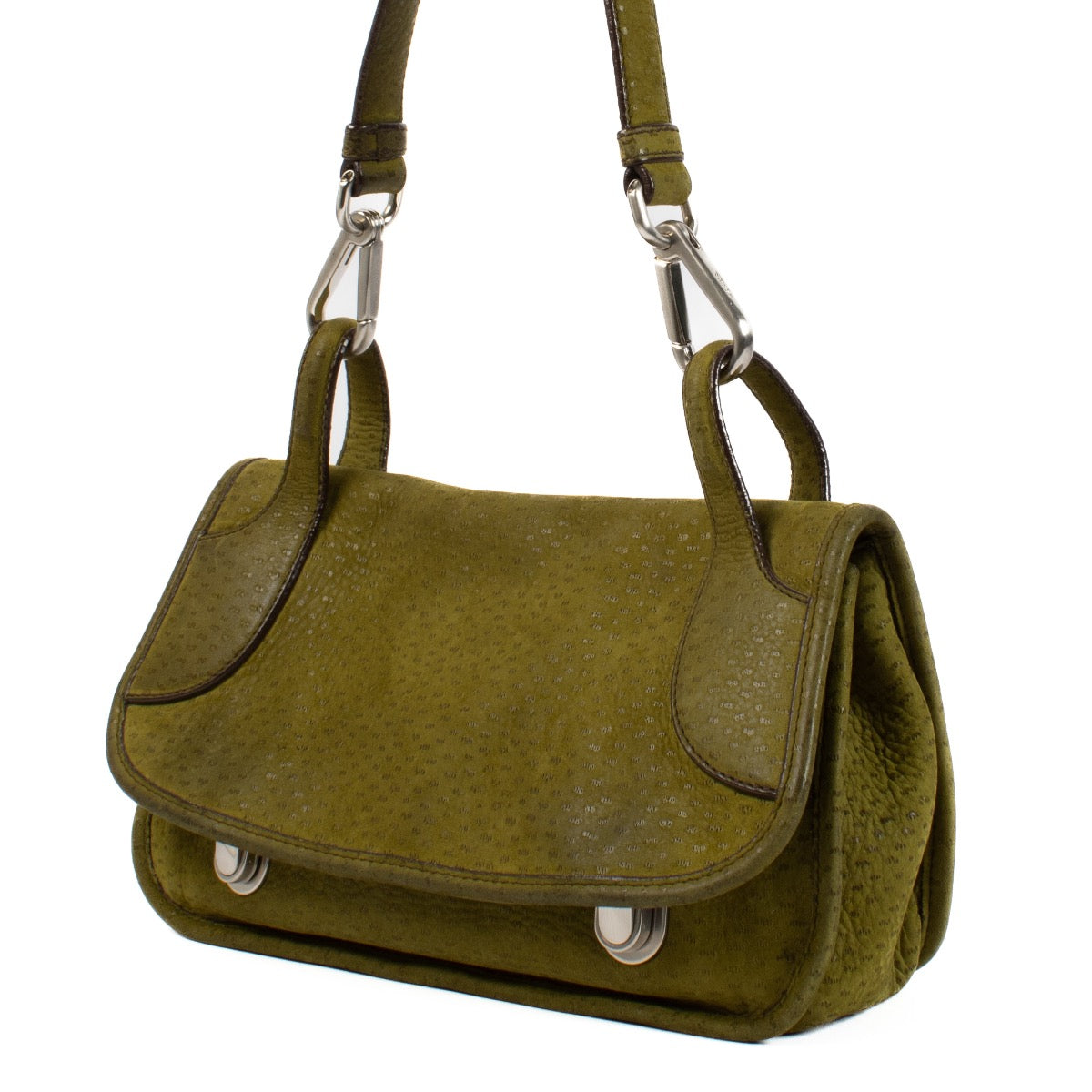 shop 100% authentic second hand Prada Green Suède Shoulder Bag on Labellov.com