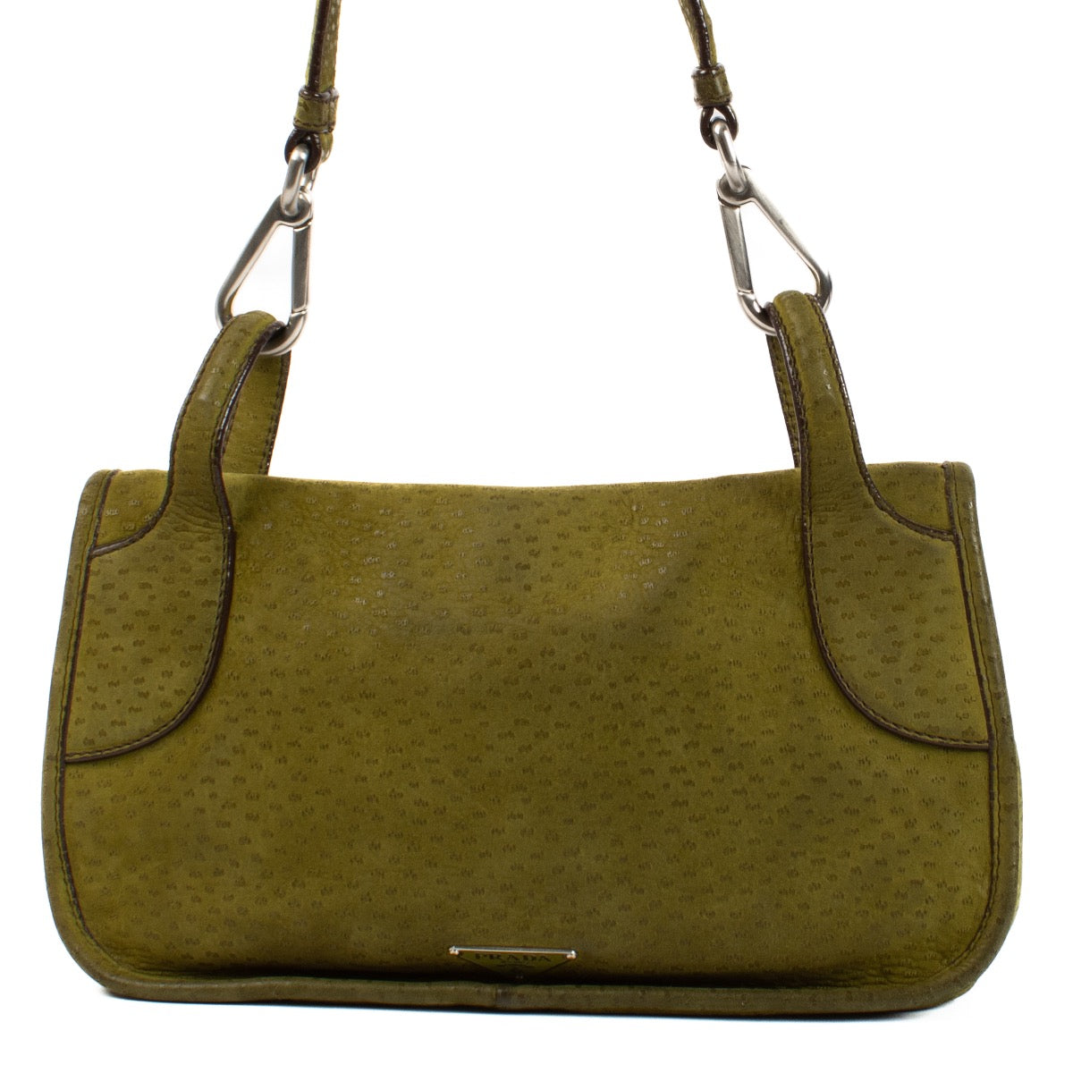 shop 100% authentic second hand Prada Green Suède Shoulder Bag on Labellov.com