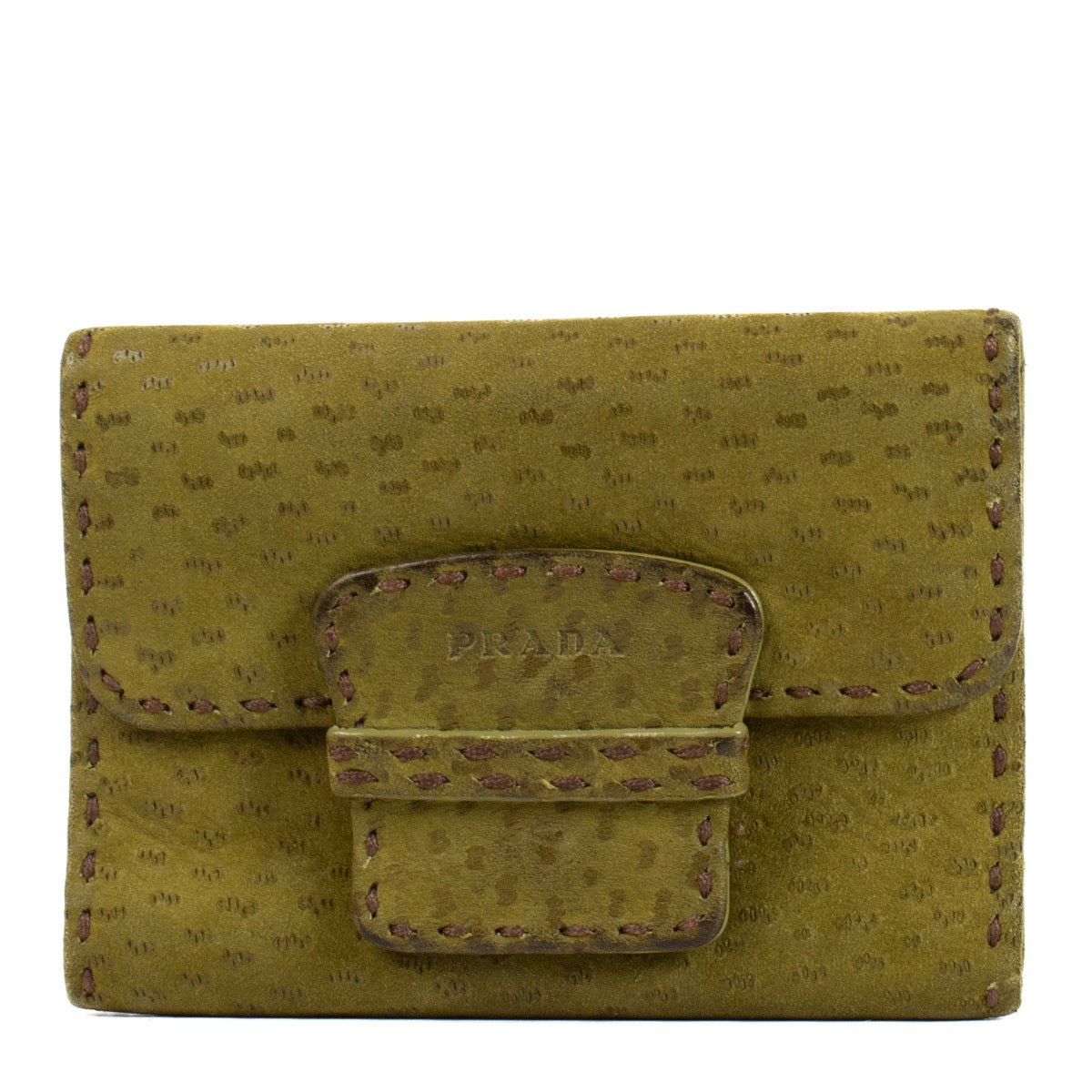 shop 100% authentic second hand Prada Green Suède Wallet on Labellov.com