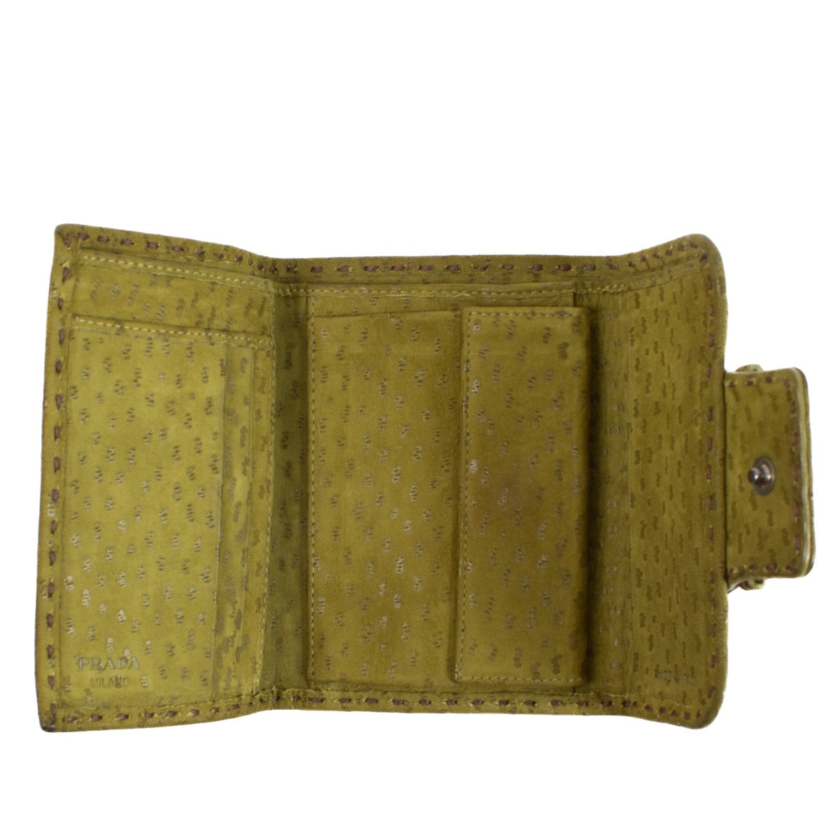 shop 100% authentic second hand Prada Green Suède Wallet on Labellov.com