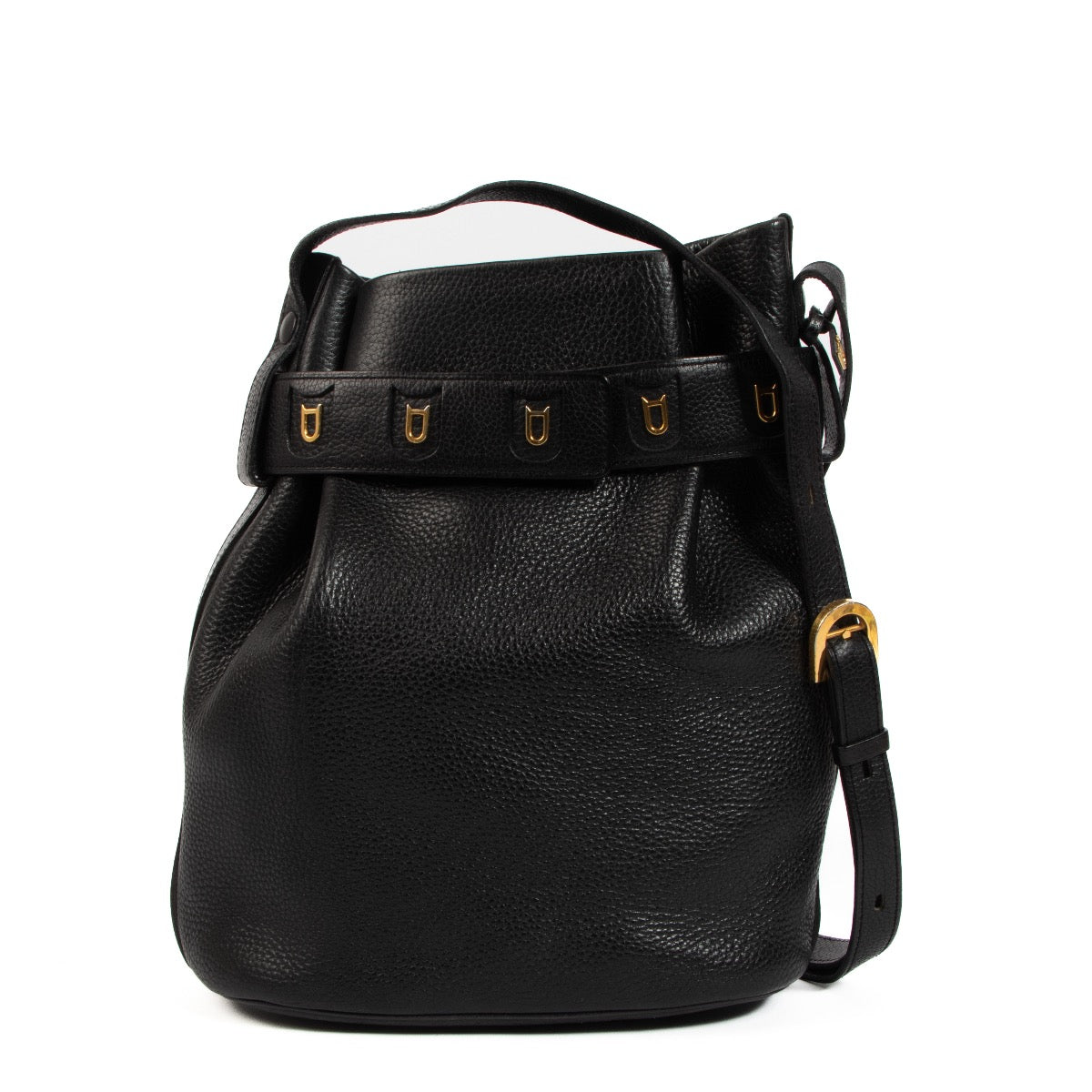 Delvaux Black Leather Calicot Shoulder Bag