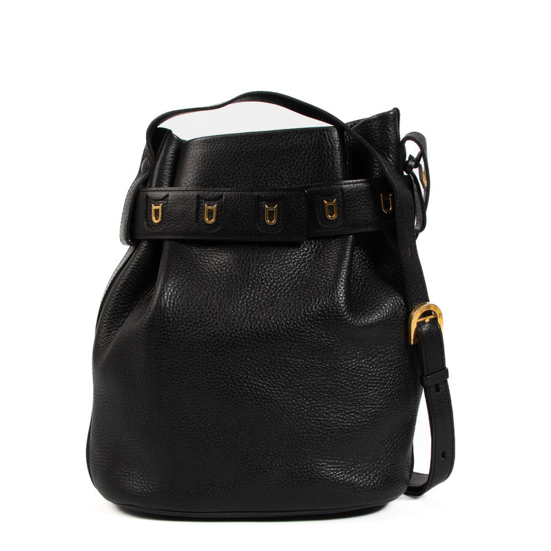 Delvaux Black Leather Calicot Shoulder Bag