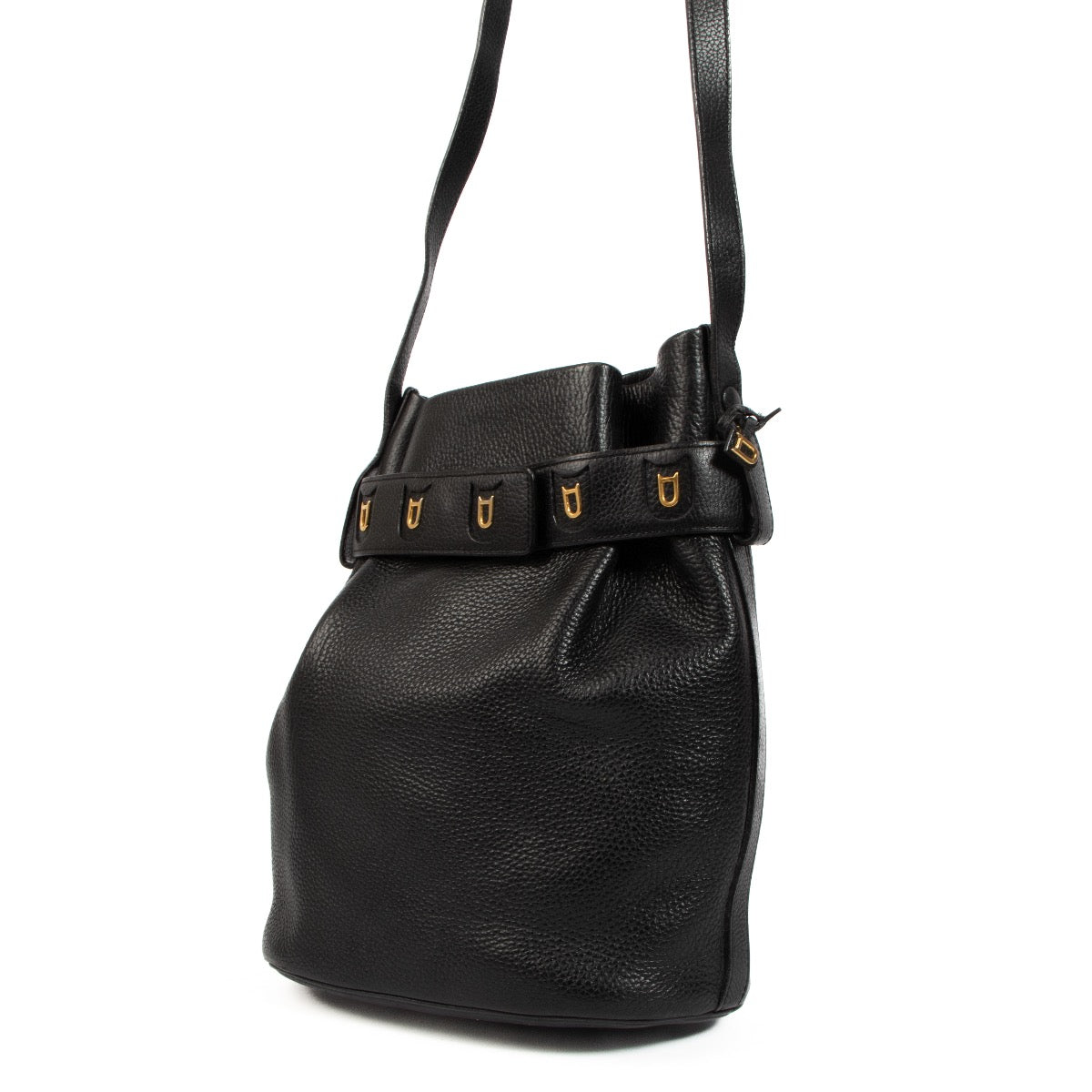 Delvaux Black Leather Calicot Shoulder Bag