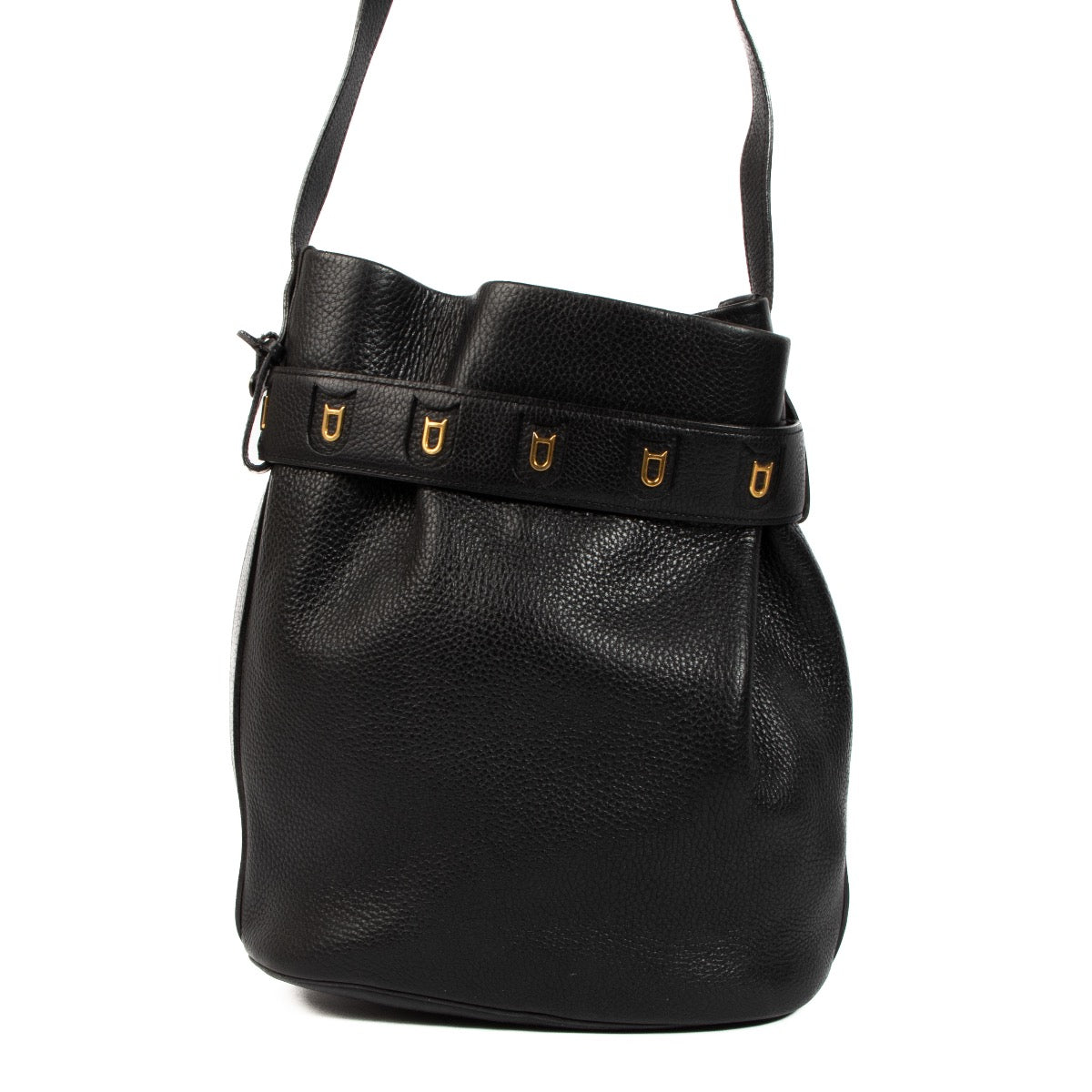 Delvaux Black Leather Calicot Shoulder Bag