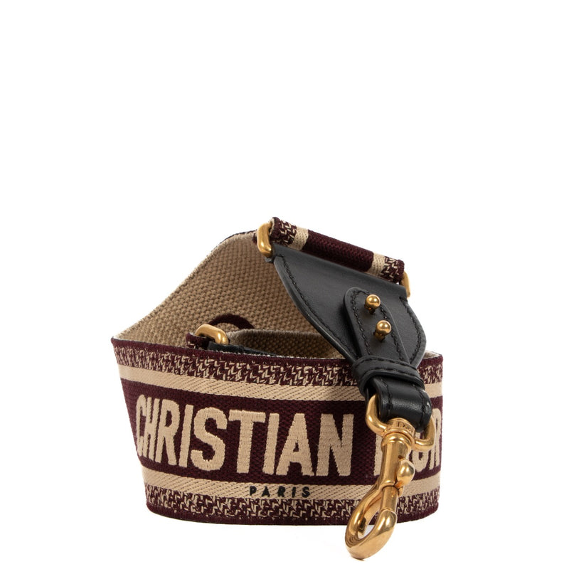 Shop safe online at Labellov in Antwerp this 100% authentic second hand Christian Dior Black/Amaranth Embroidered Bag Strap