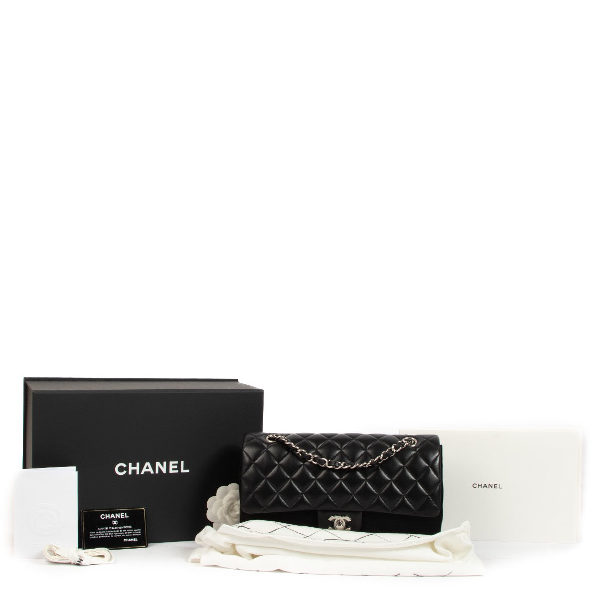 Chanel Black Lambskin Medium Classic Flap Bag
