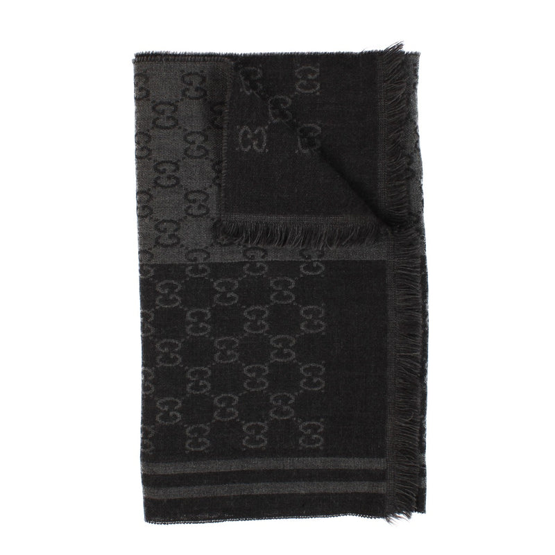 Gucci Grey GG Wool Scarf
