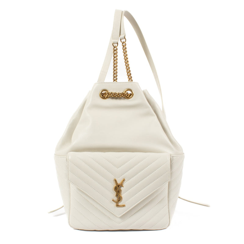 Saint Laurent Vintage White Leather Joe Backpack