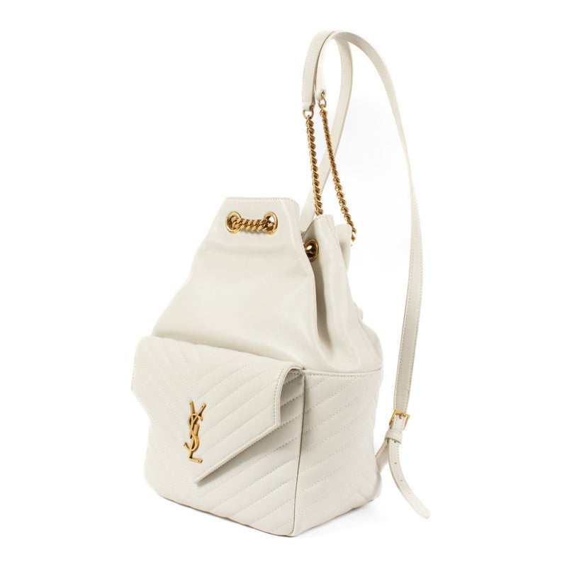 Saint Laurent Vintage Witte Leren Joe Rugzak
