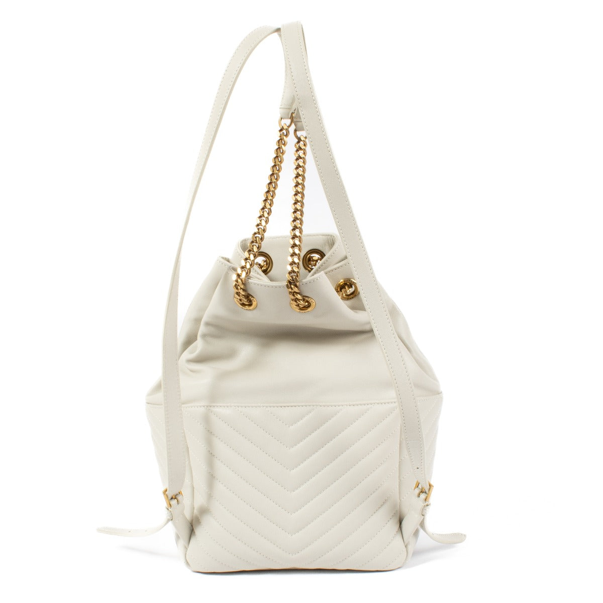 Saint Laurent Vintage Witte Leren Joe Rugzak